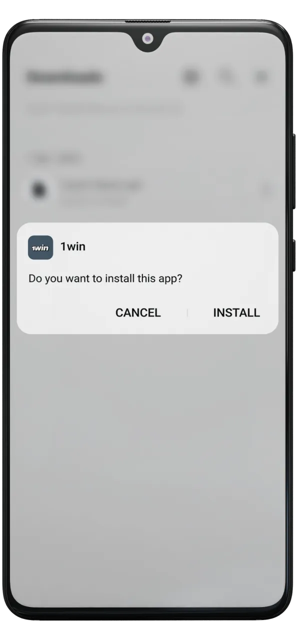 After downloading the 1win apk, find it in your downloads folder and open it.